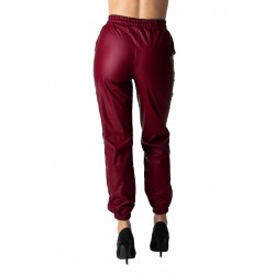 Pantaloni Dama Din Piele Ecologica Grena Vatuiti, Sylvie